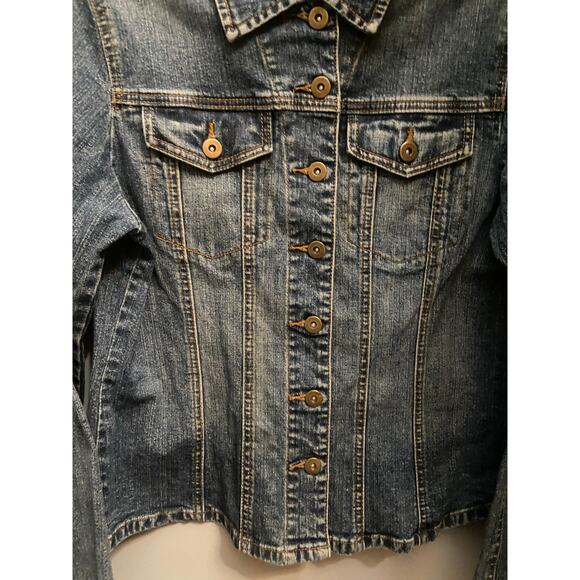 Willi Smith women’s blue Jean button up jacket or shirt size medium - Picture 4 of 8